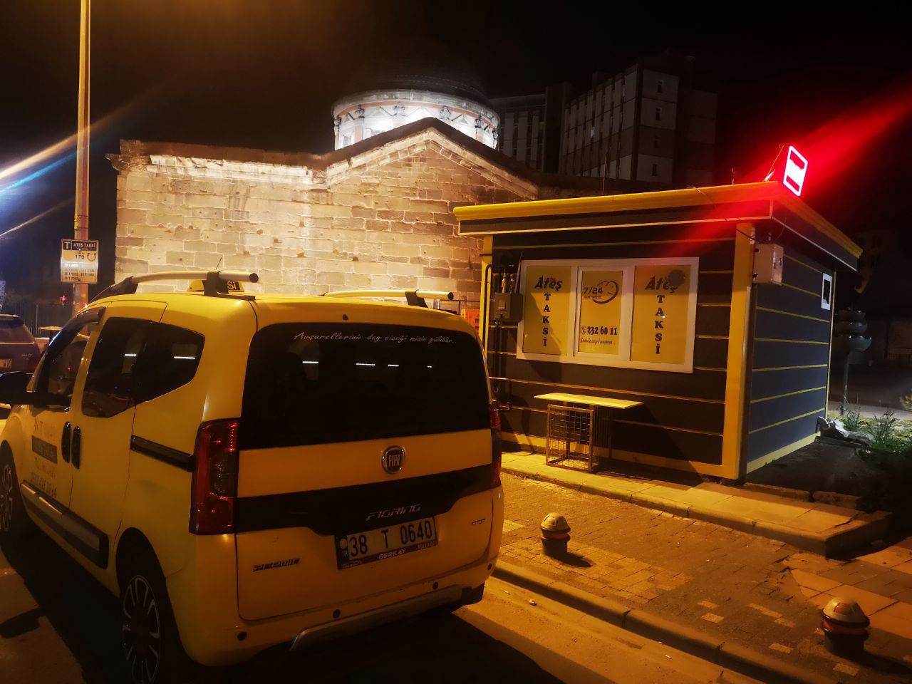 Ateş Taksi gece durak hizmeti